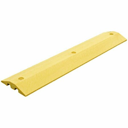 PLASTICS-R-UNIQUE 21048SBYL 2'' x 10'' x 4' Yellow Plastic Speed Bump with Channels 46621048SBY